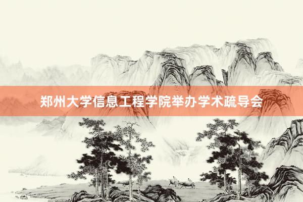 郑州大学信息工程学院举办学术疏导会